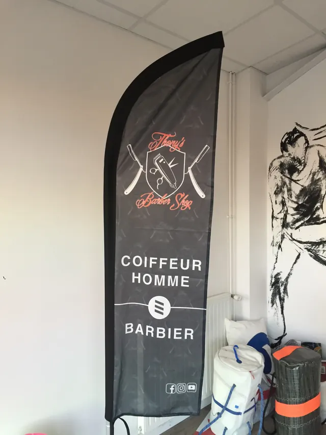Beach flag d'un salon de coiffure