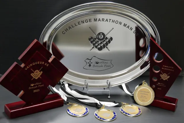 Trophées et médailles d'un tournoi
