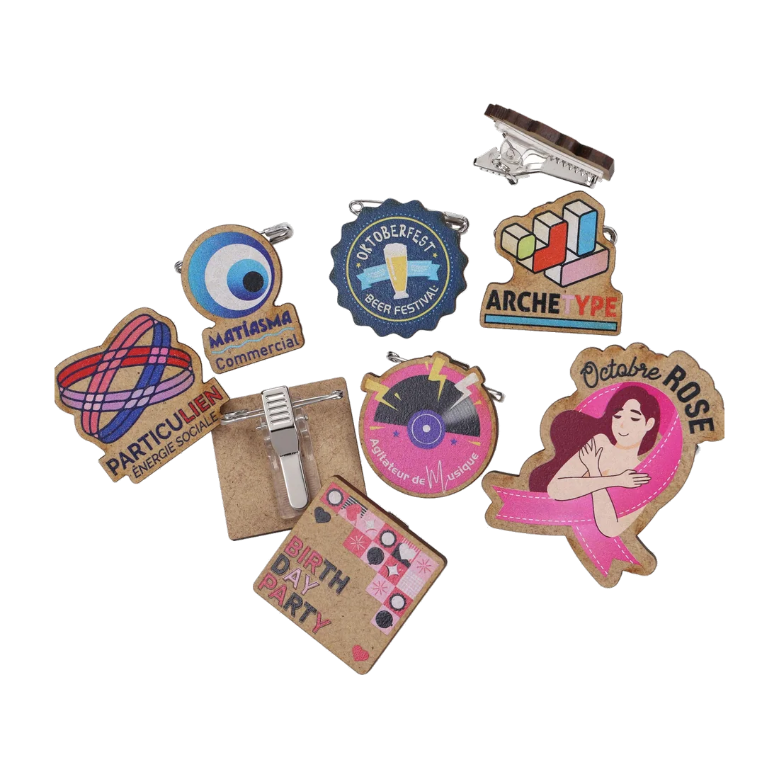 Custom wooden badge