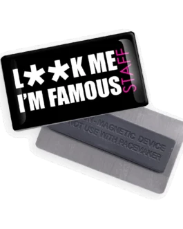 Custom rectangular magnetic badge