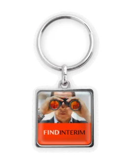 Custom square metal keyring