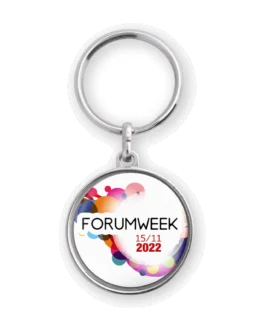 Custom round metal keyring