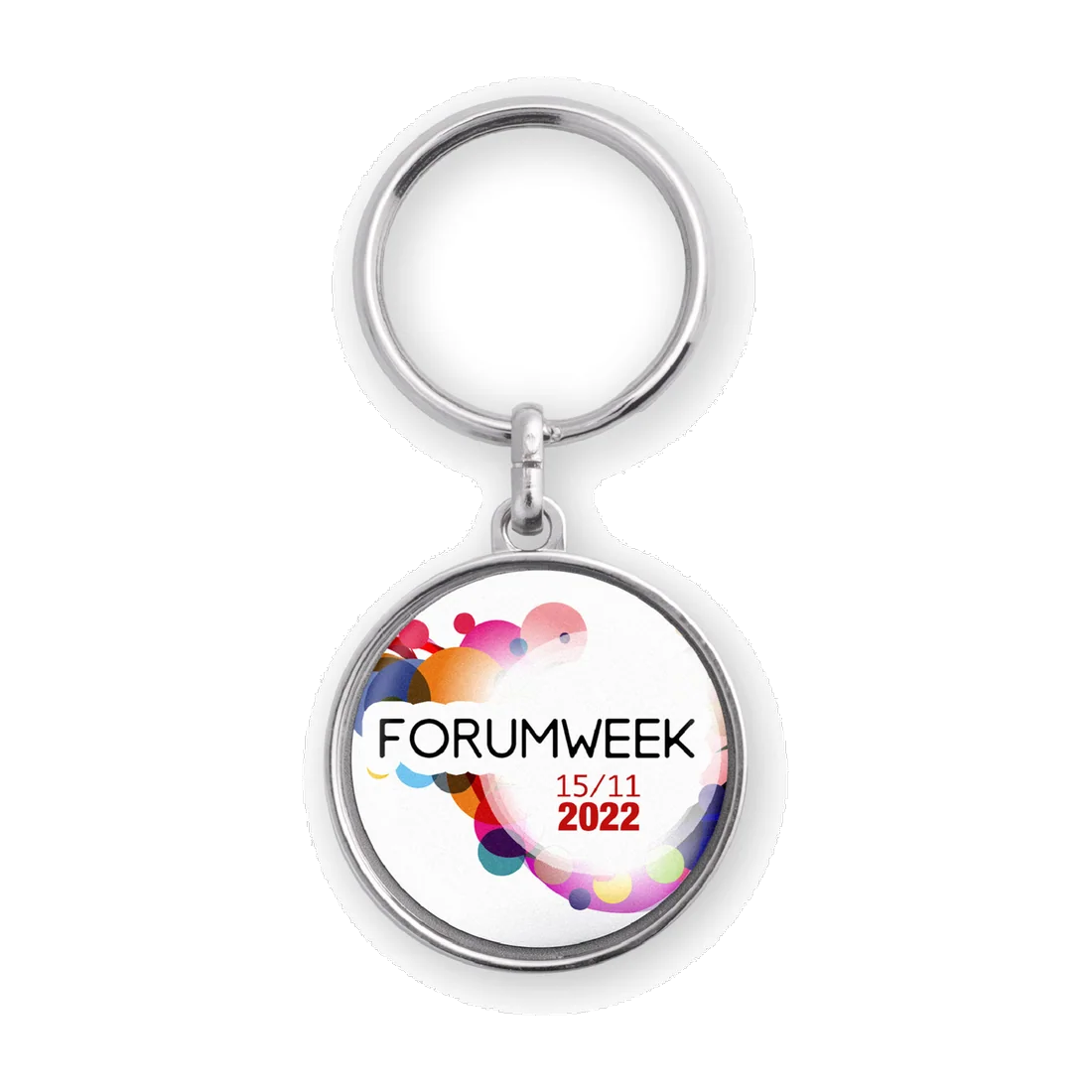 Custom round metal keyring