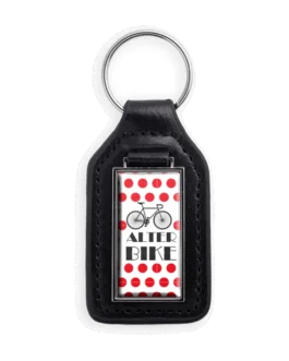 Custom faux leather and metal keyring