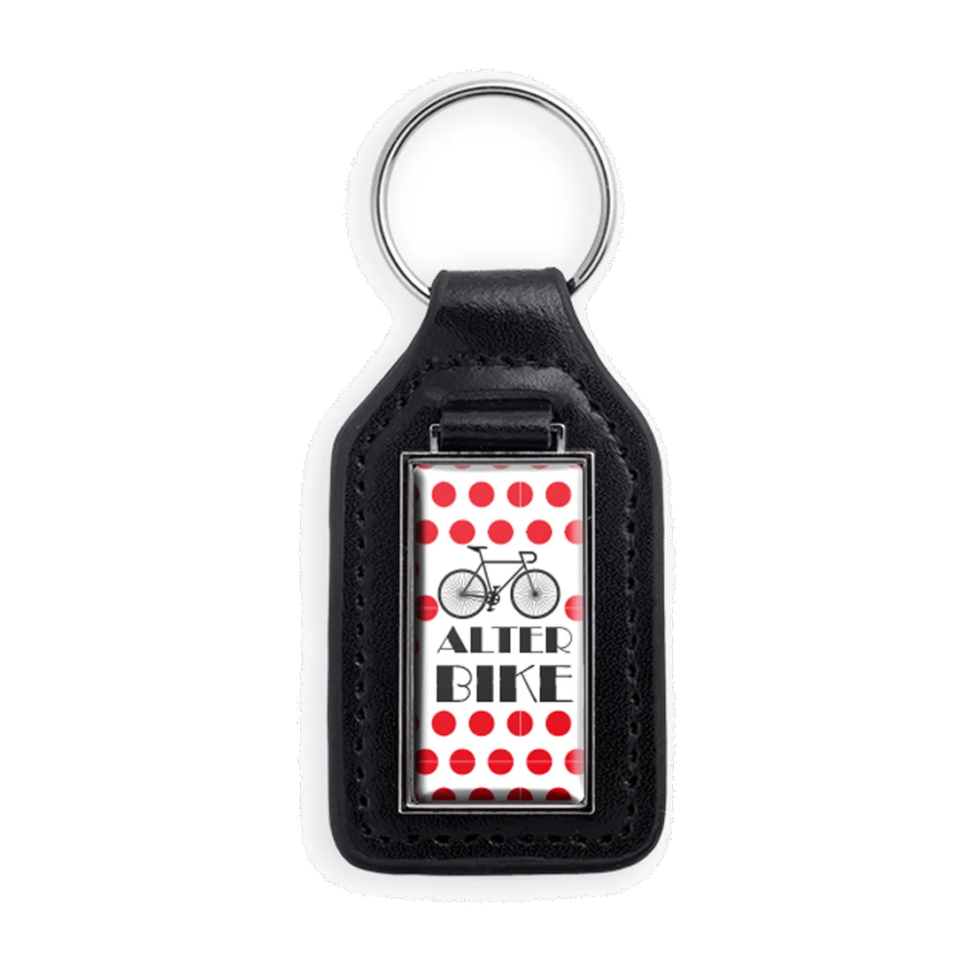 Custom faux leather and metal keyring