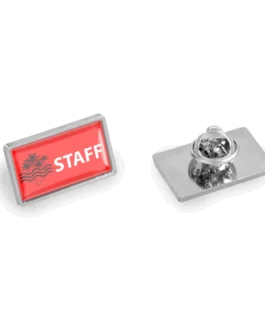Custom rectangular metal pin badge