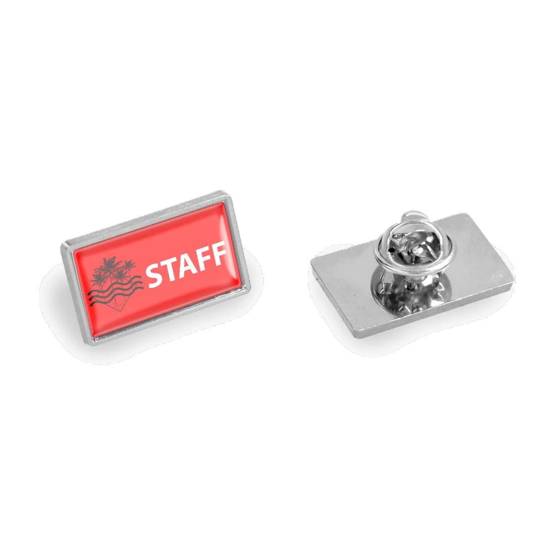 Custom rectangular metal pin badge
