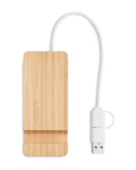 Hub USB 4 ports en bambou, customisable – Hubstand