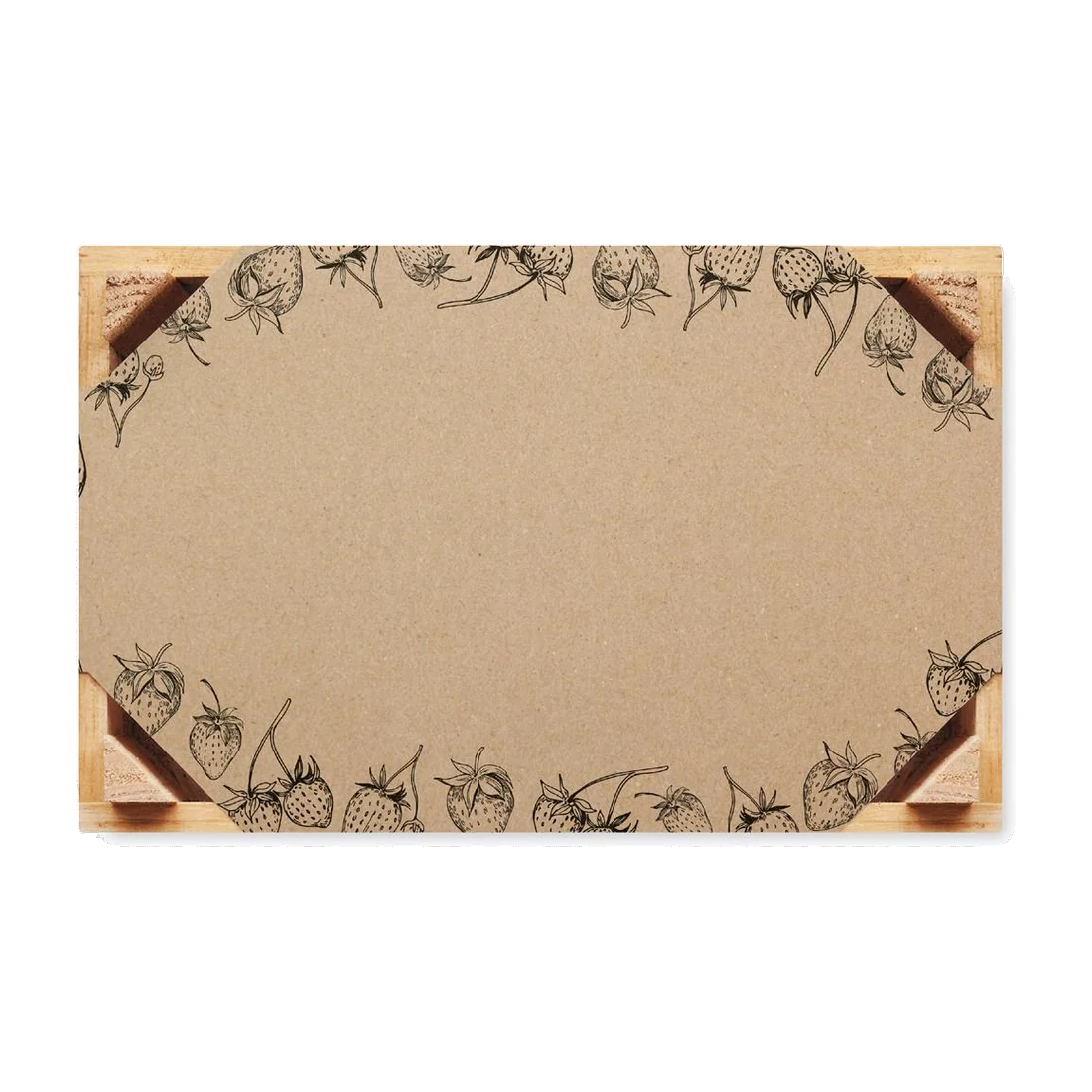 Graines de fraises dans une caisse en bois, customisable – Strawberry