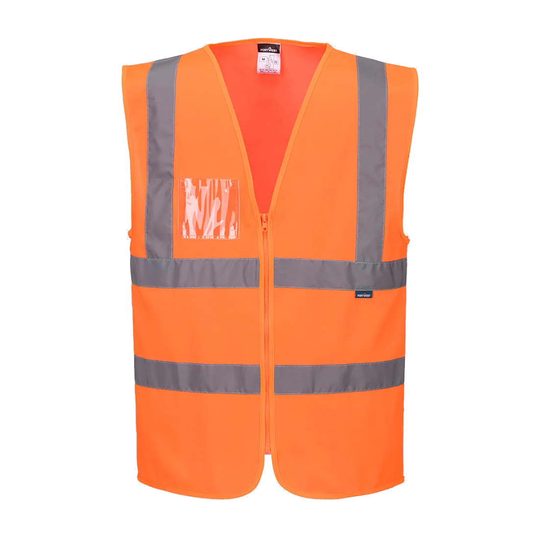 Gilet haute visibilité zippé bandes ceinture et bretelles personnalisable Portwest