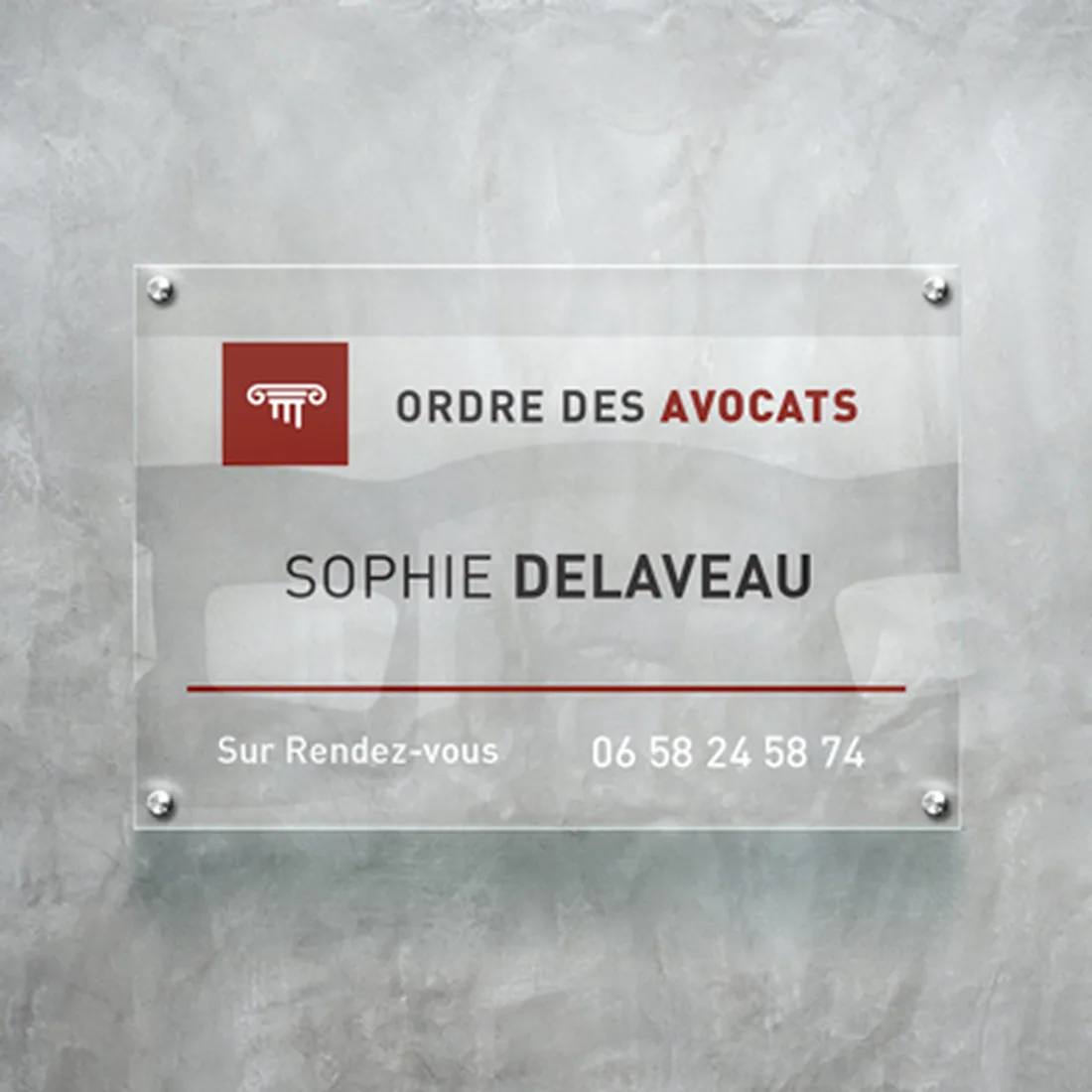 Plaque professionnelle personnalisée