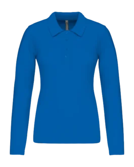 Ladies’ long-sleeved piqué polo shirt, customisable – Kariban