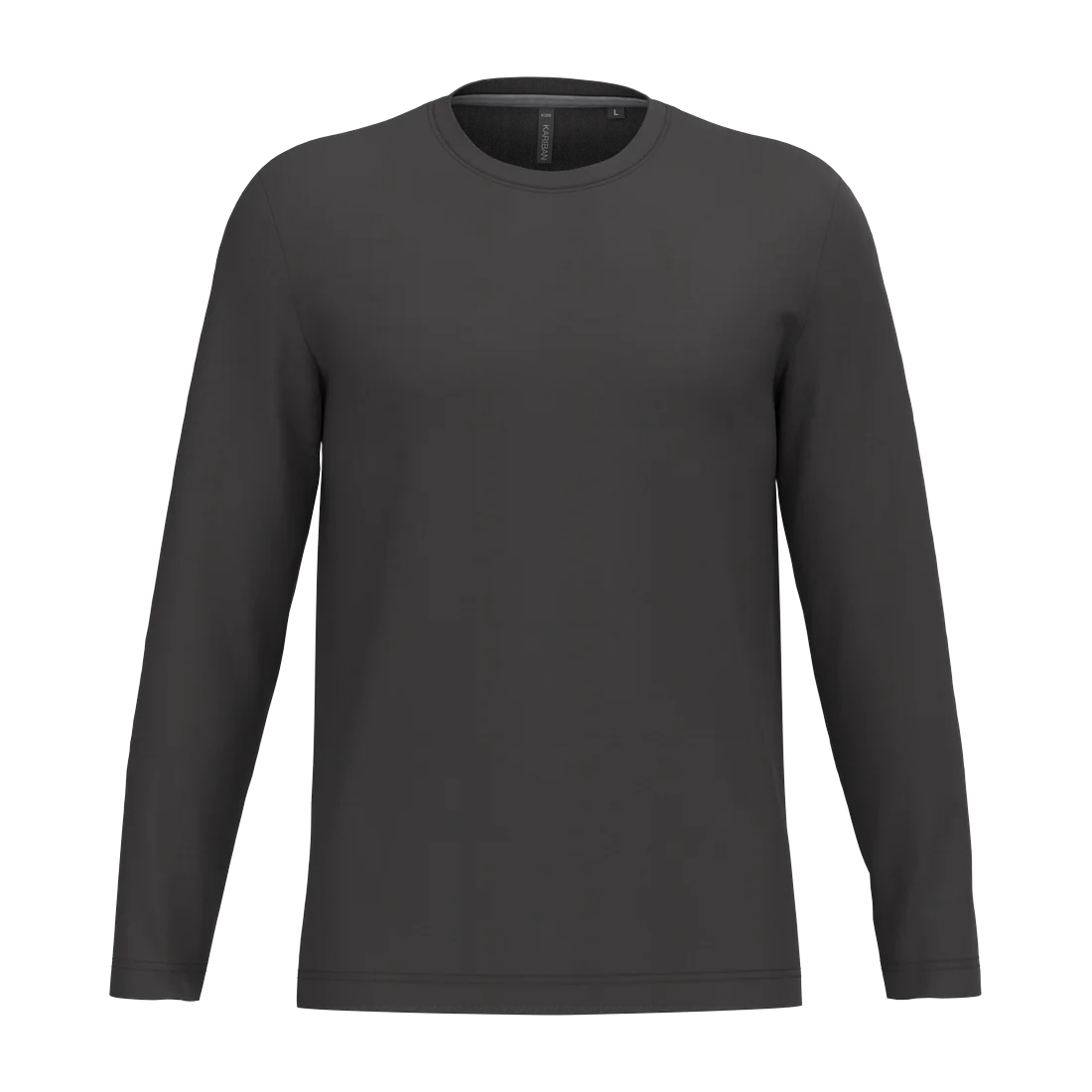 Men's long-sleeved crew neck T-shirt, customisable – Kariban
