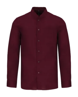 Men's long-sleeved mandarin collar shirt, customisable – Kariban