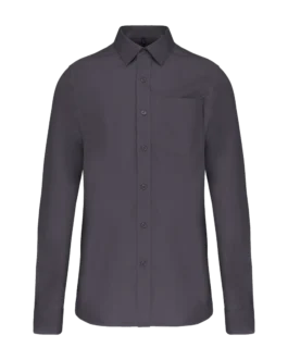 Men's long-sleeved cotton poplin shirt, customisable – Kariban