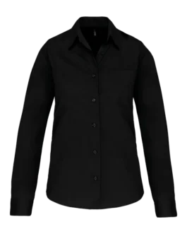 Ladies' long-sleeved cotton poplin shirt, customisable – Kariban