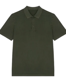 Eco-friendly men's washed effect jersey polo shirt, customisable – Native Spirit